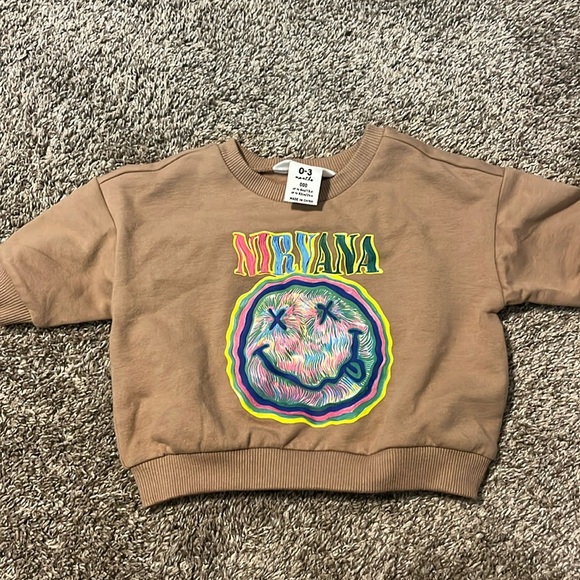 Cotton On Other - Cotton On Baby Beige 0-3M Oversized Nirvana Sweatshirt